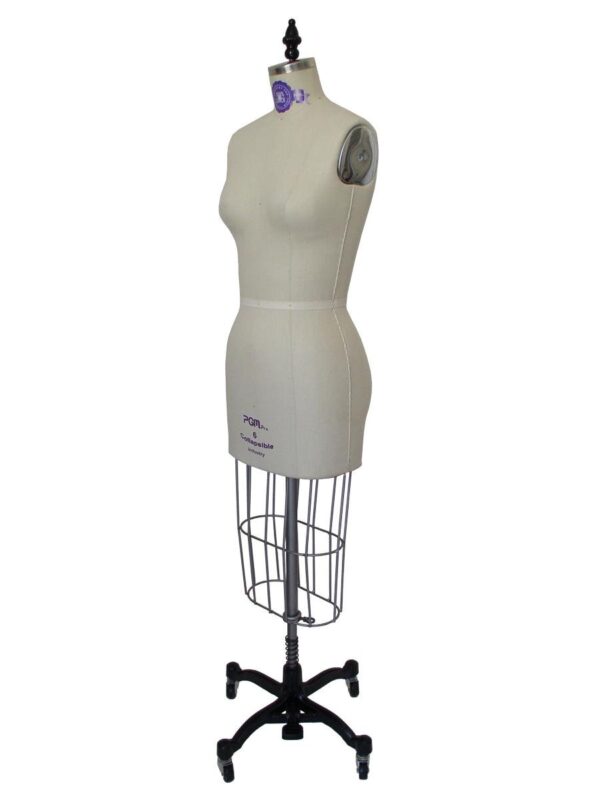 PGM Dress Form Professional Dressmaker w/ Hip Industry Pro w/ Collapsible Shoulder w/ 100% Linen fabric for Pattern Making Draping for Fashion Design